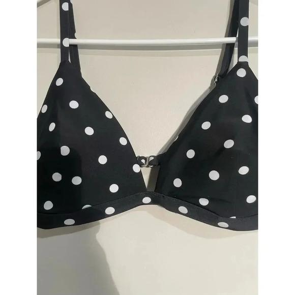 Hollister Swim Black and‎ White Polka Dot Triangle Bikini Top - Picture 3 of 7